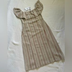 Zara NWT Off-shoulder Pin-striped Dress